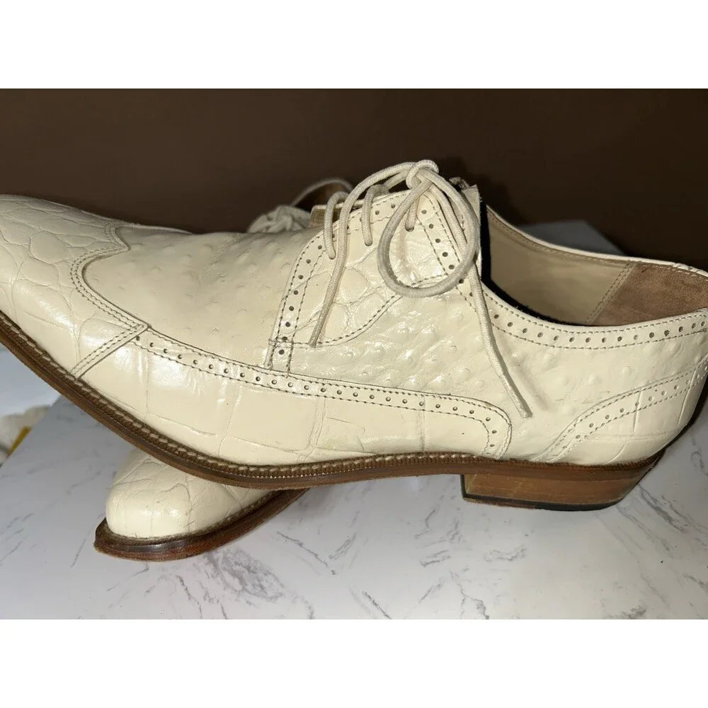 GIORGIO BRUTINI  Leather Shoe Sz12 Great Style And Great Quality, Cream Color